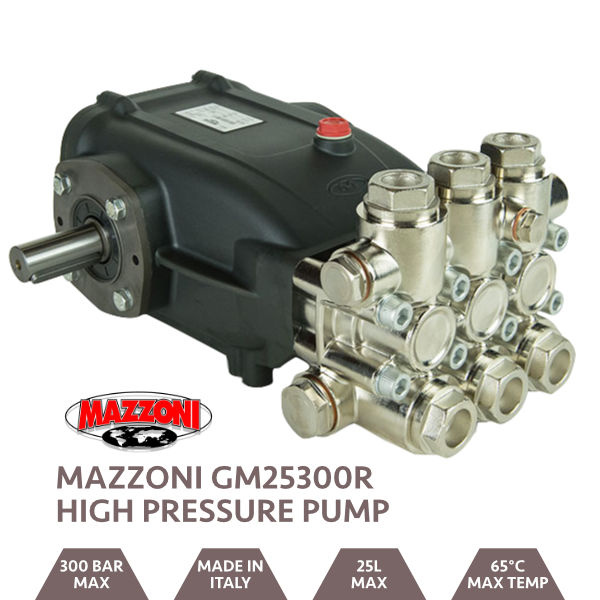 Mazzoni 25LPM 300BAR Male Shaft Pump