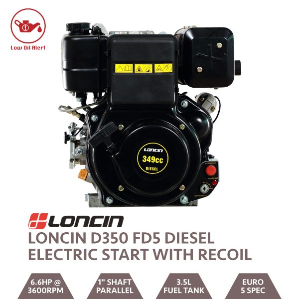 Loncin D350 FD5 Diesel 6.5HP 1 P Shaft with E/Start