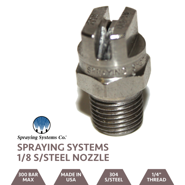 Stainless Steel 1/8 BSP Jet 0 Degree Nozzle